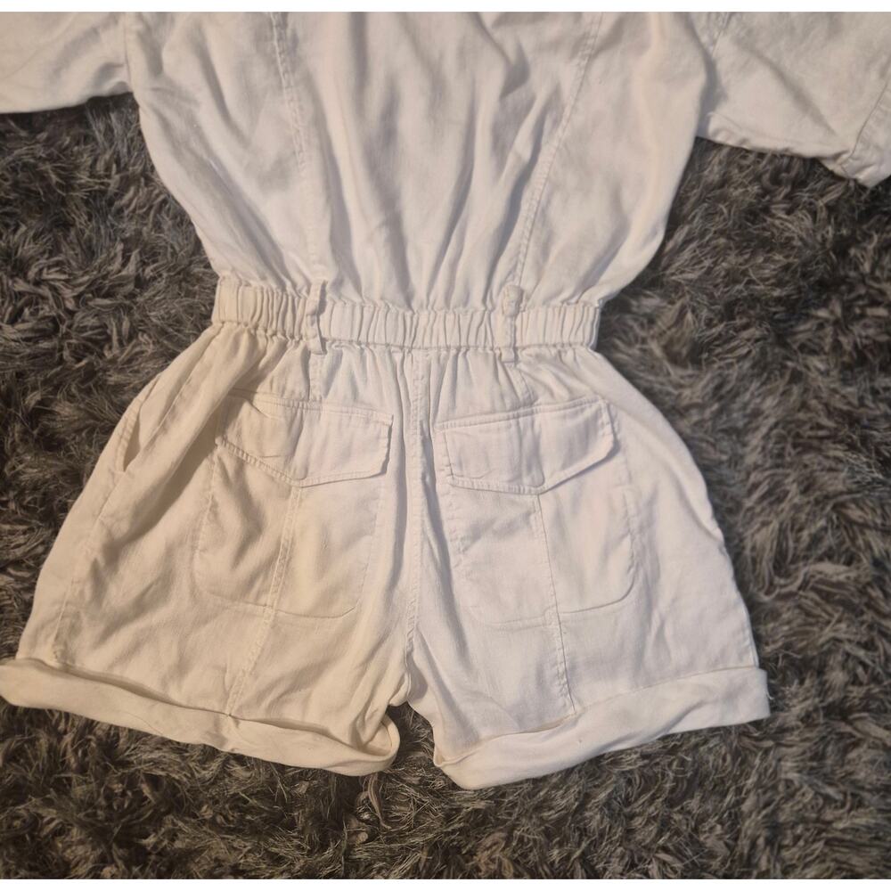 Frame Arie Utility Linen-Blend Romper - Picture 8 of 9